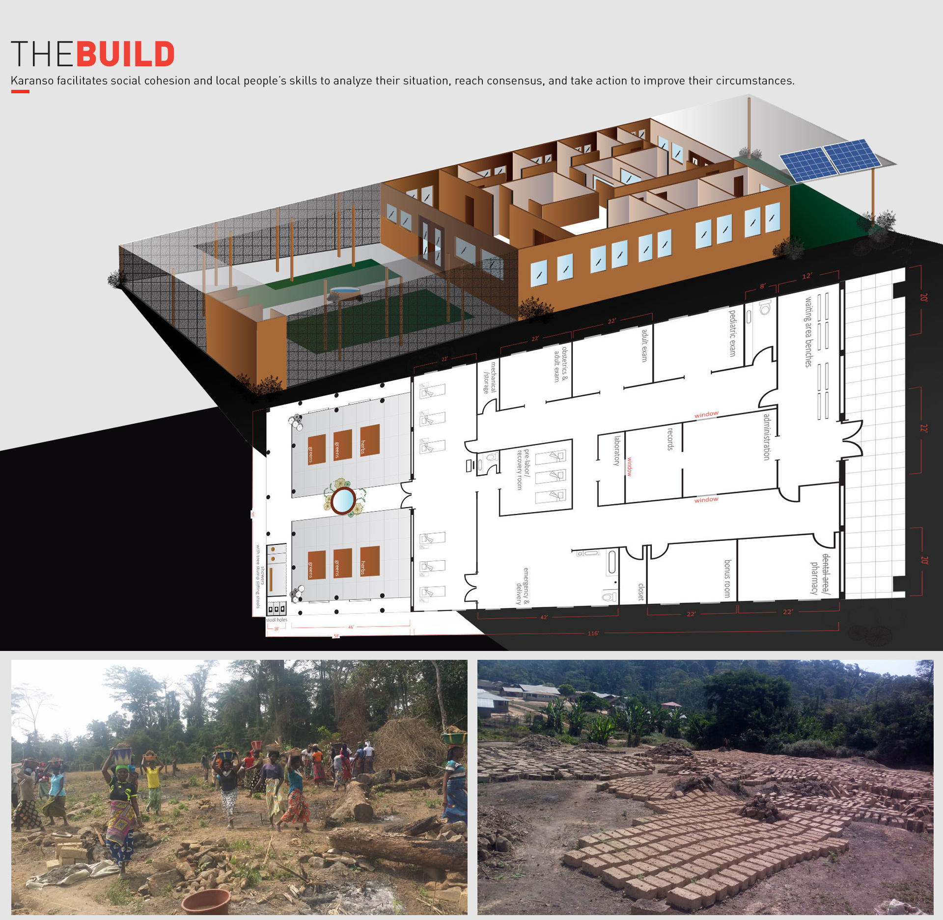 Birthing Center floorplan, Gathering and forming mud