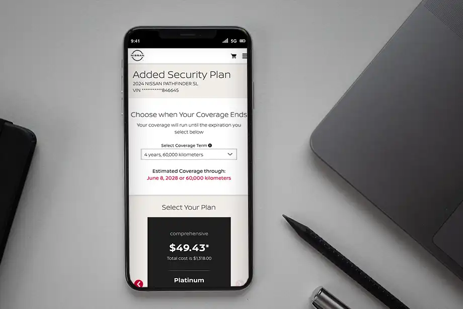 Nissan Automobile Protection Website Pricing Page