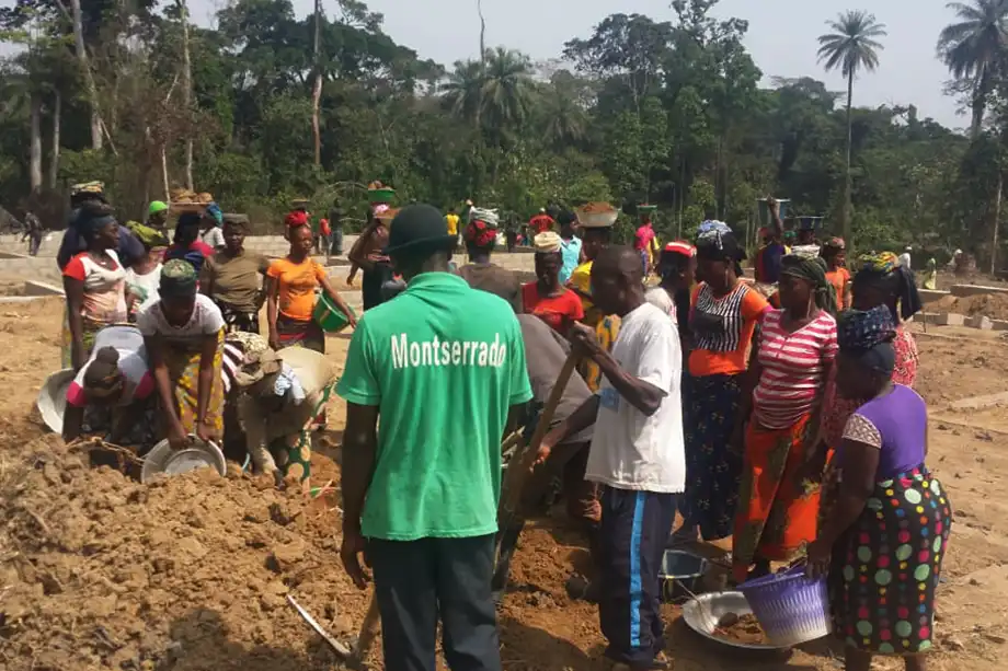 Community mixing and gathering mud