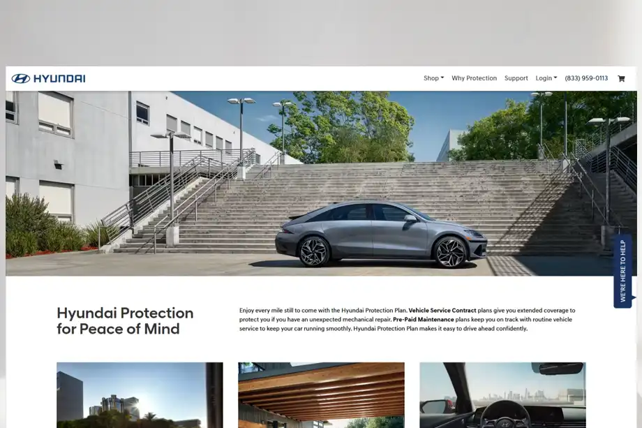Hyundai Protection Products Landing Page