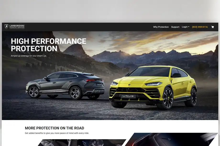 Lamborghini Landing Page